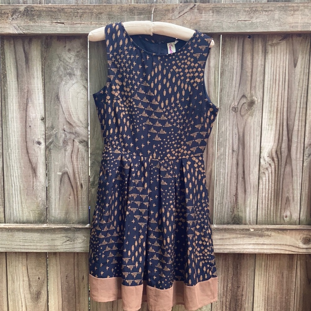 Emmelee blue and brown dress